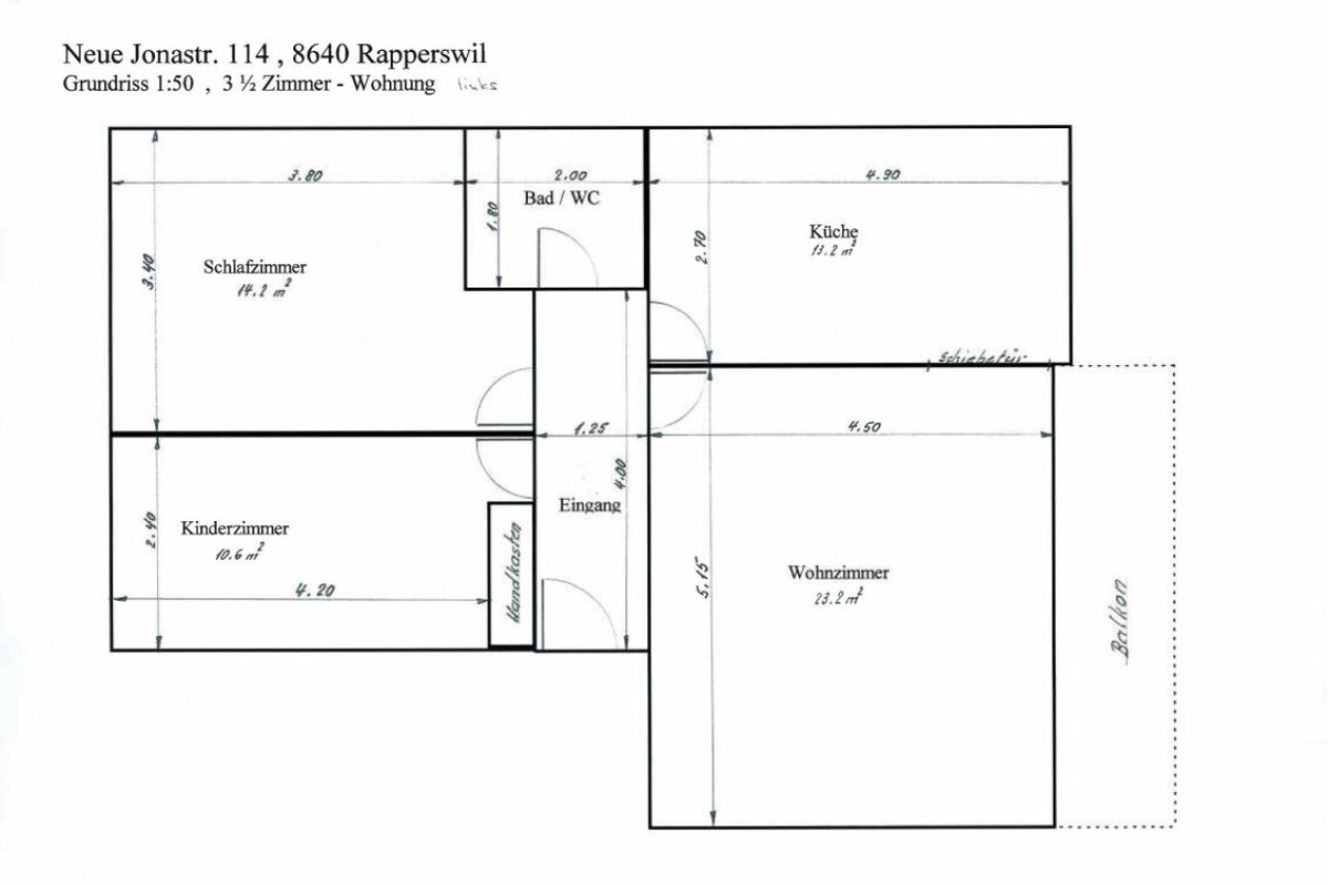 114 Neue Jonastrasse, Rapperswil SG, St. Gallen 8640, 3.5 Bedrooms Bedrooms, 0 ,1 BathroomBathrooms,Wohnung/Haus,Zu vermieten,Neue Jonastrasse,2,1035